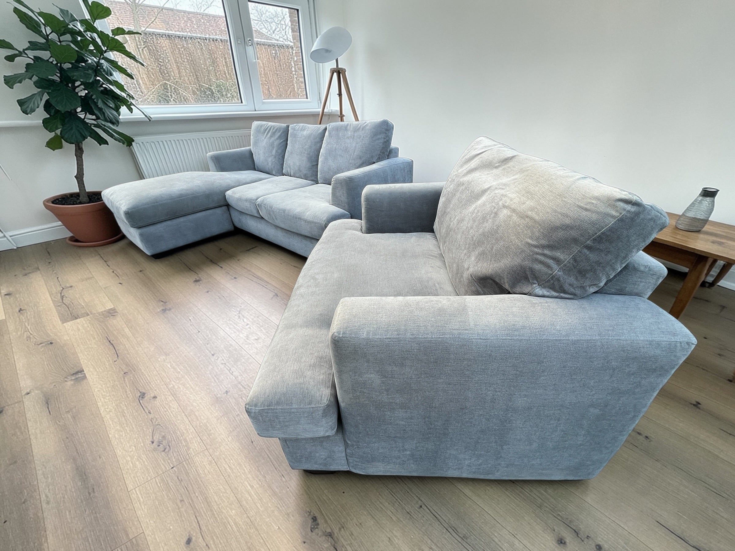NEXT STRATUS CORNER SOFA & ARMCHAIR SET