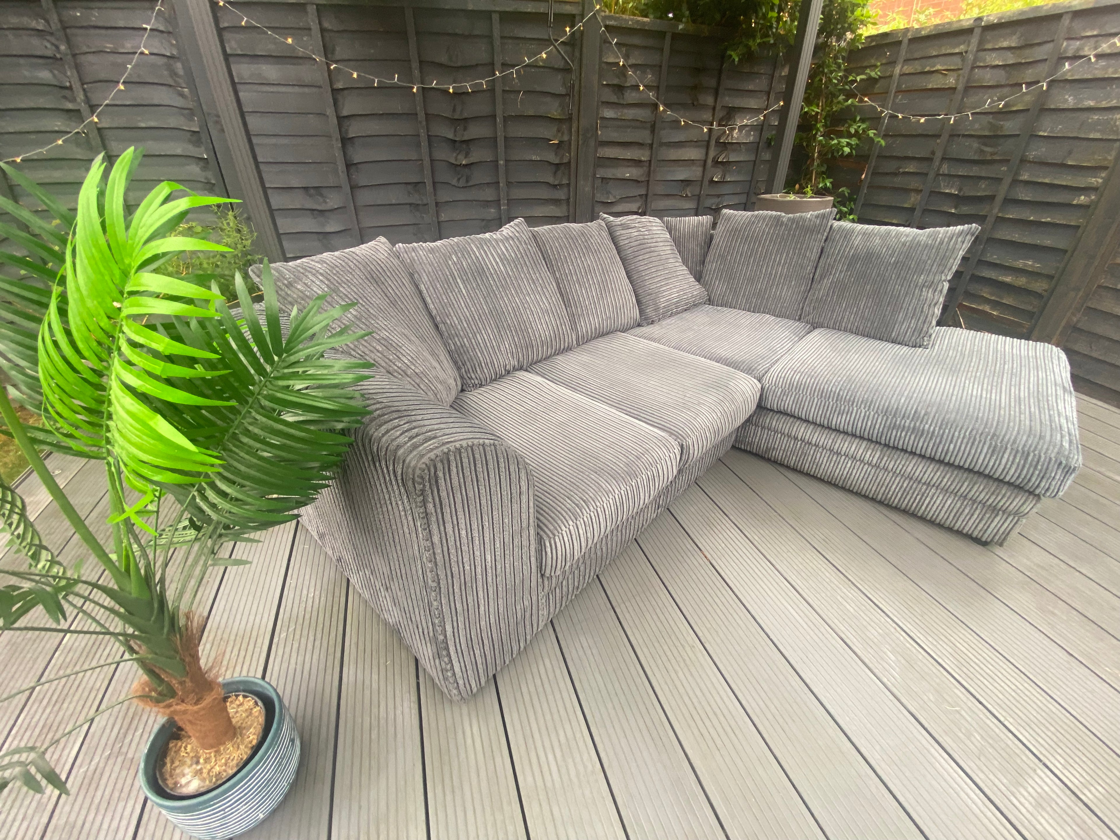 Jumbo Cord Corner Sofa - Revived & Refurbished