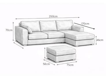 DFS Lorella Corner Sofa + Footstool - Refurbished