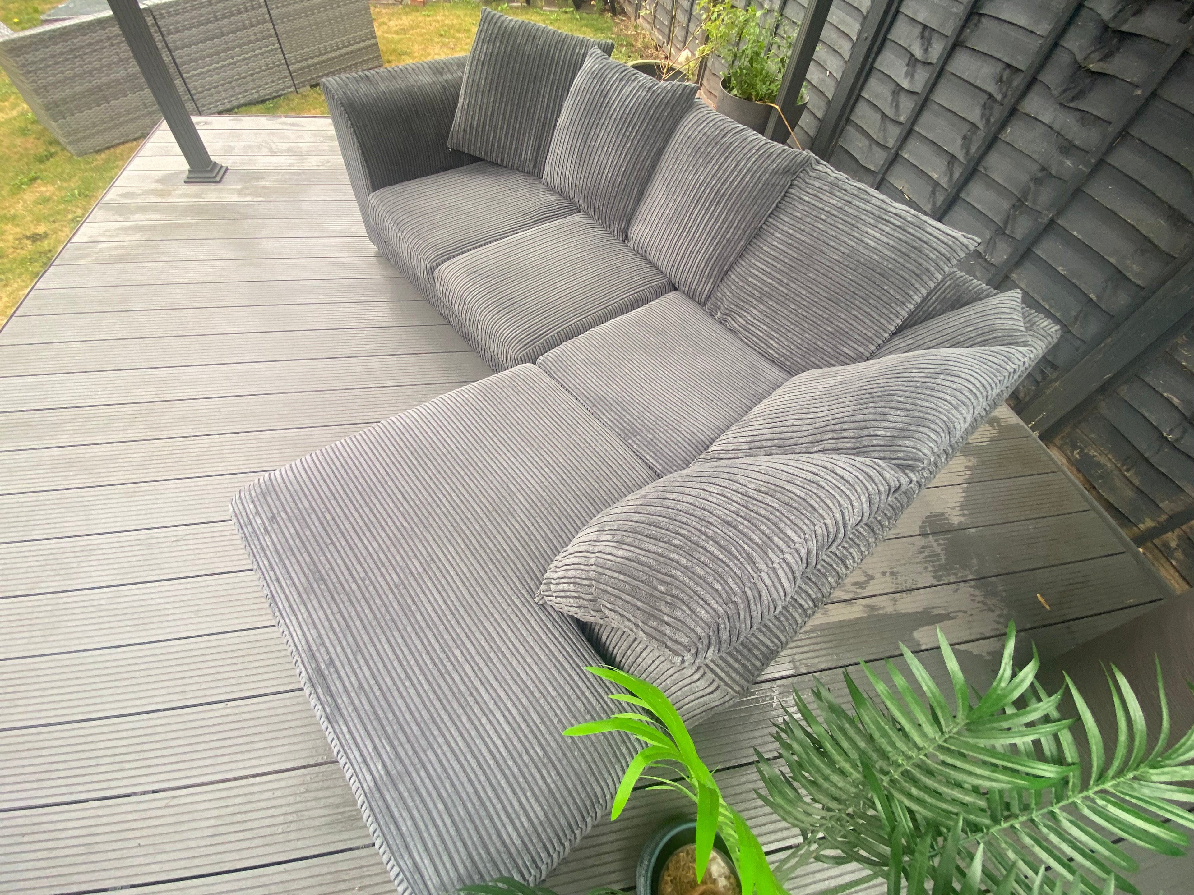 Jumbo Cord Corner Sofa - Revived & Refurbished