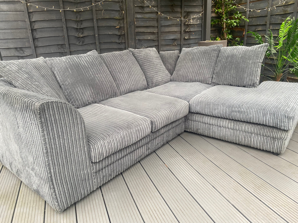 Jumbo Cord Corner Sofa - Revived & Refurbished