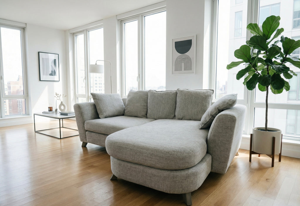 DFS Lorella 3 Seater Sofa Pillow Back In Selway Fabric Silver - Refurbished