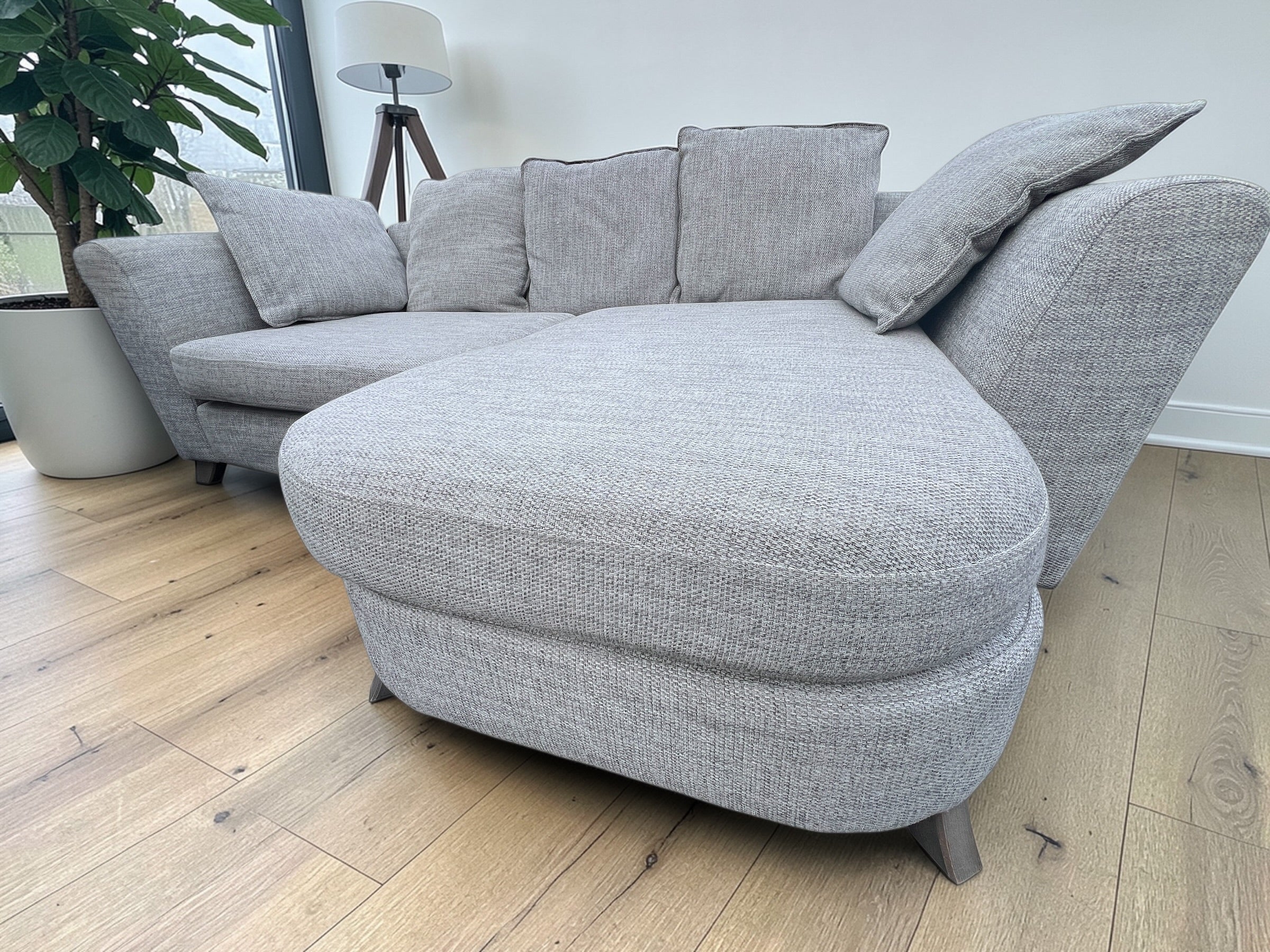 DFS Lorella 3 Seater Sofa Pillow Back In Selway Fabric Silver - Refurbished