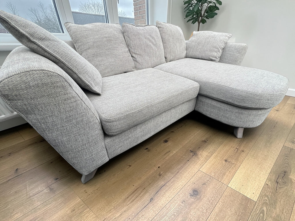 DFS Lorella 3 Seater Sofa Pillow Back In Selway Fabric Silver - Refurbished