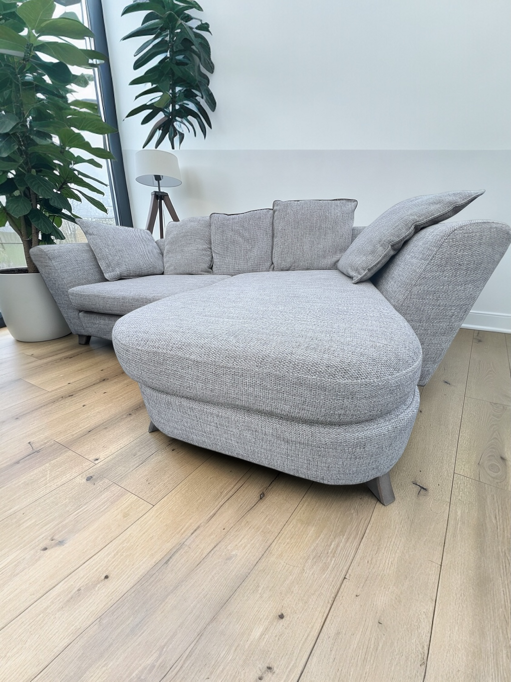 DFS Lorella 3 Seater Sofa Pillow Back In Selway Fabric Silver - Refurbished